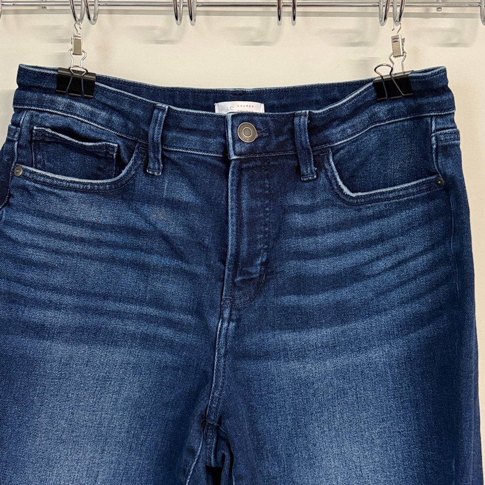LC Lauren Conrad High Rise Skinny Jeans, SIZE 12, dark wash - Picture 2 of 9